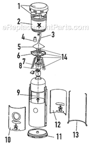 Page A Diagram and Parts List for 9970-725  Coleman Lighting