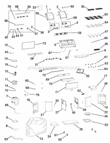 Page A Diagram and Parts List for 9992-646 7700 Series Coleman Grill