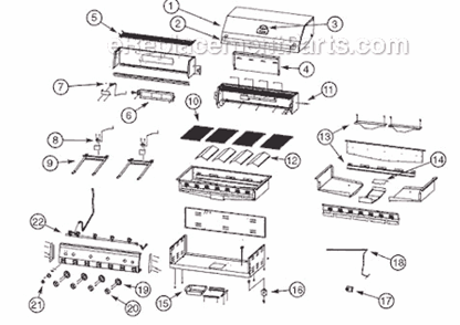 Page A Diagram and Parts List for 9992-648 8350 Series Coleman Grill