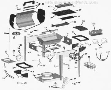 Page A Diagram and Parts List for AG30610EB 3000 Series Coleman Grill