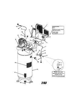 Air Compressor Diagram and Parts List for L7006010  Coleman Compressor