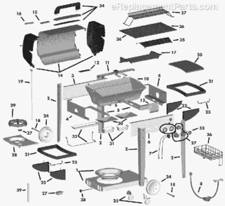 Page A Diagram and Parts List for HG30610EB 3000 Series Coleman Grill