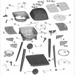 Part Location Diagram of 10030-5401 Coleman Axle and Hair Pins