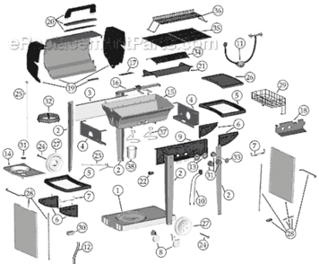 Page A Diagram and Parts List for LG200-EDB 2000 Series Coleman Grill