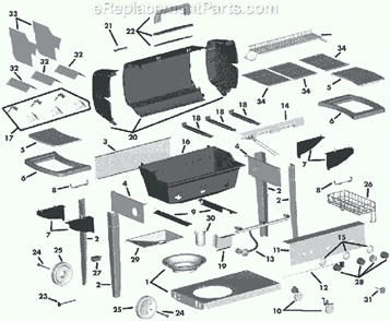 Page A Diagram and Parts List for LG40810S 4000 Series Coleman Grill