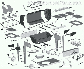 Page A Diagram and Parts List for LT40810S 4000 Series Coleman Grill