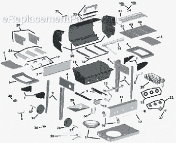 Page A Diagram and Parts List for LT49811S 4000 Series Coleman Grill