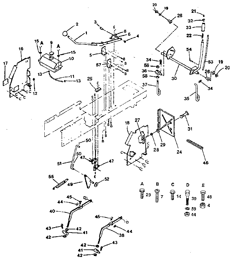 Lift Adjustment Diagram and Parts List for 917255520  Craftsman Lawn Tractor