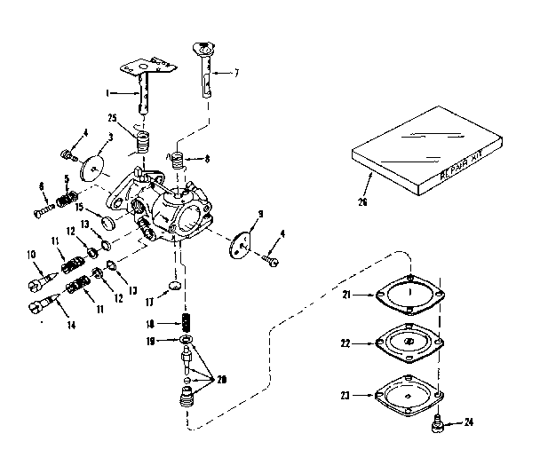 Carburetor No. 630894 (power Products) Diagram and Parts List for 143521051  Craftsman Engine