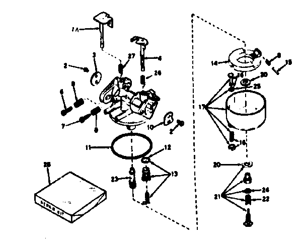Carburetor Diagram and Parts List for 143226112  Craftsman Engine