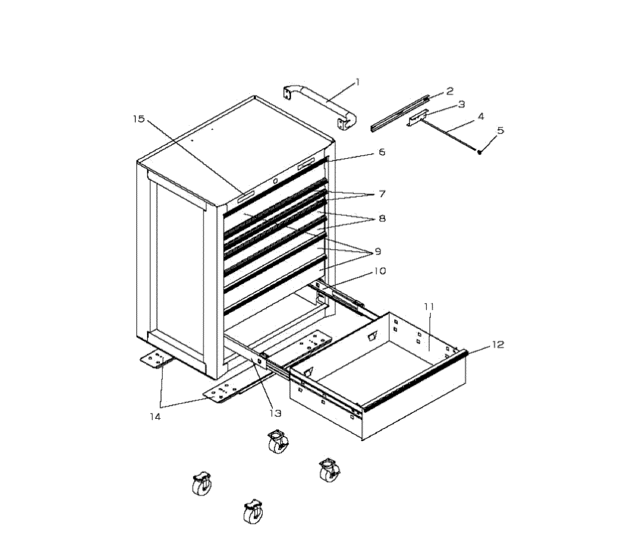 Chest Assy Diagram and Parts List for 706596194  Craftsman Tool Stand & Cart