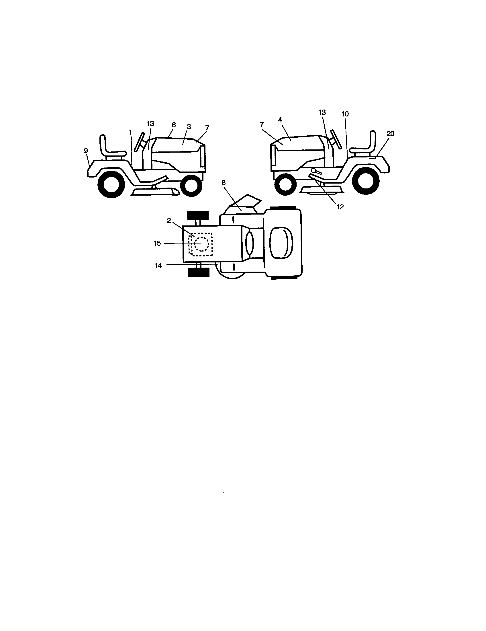 Decals Diagram and Parts List for 917271641  Craftsman Lawn Tractor