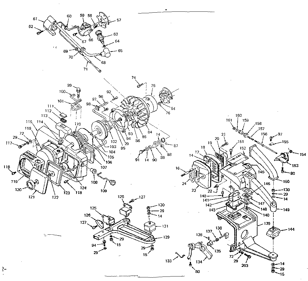 Engine Diagram and Parts List for 271358260  Craftsman Trimmer