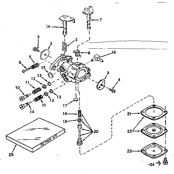 Carburetor No. 630986 Diagram and Parts List for 143171092  Craftsman Engine