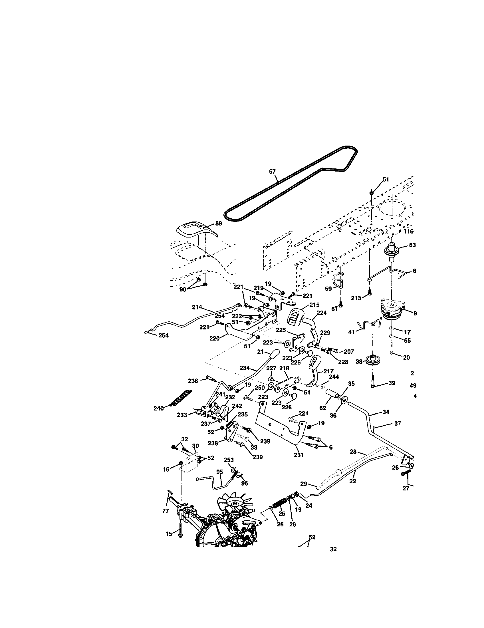 Ground Drive Diagram and Parts List for 917272248  Craftsman Lawn Tractor