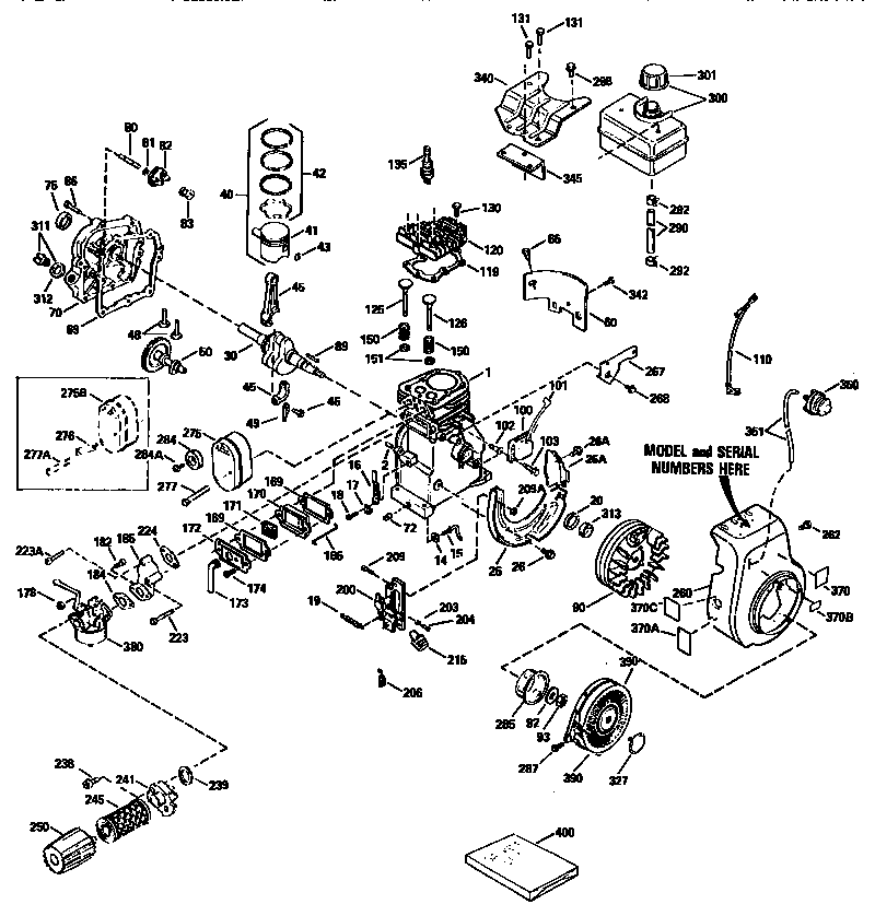 Replacement Parts Diagram and Parts List for 143943507  Craftsman Engine