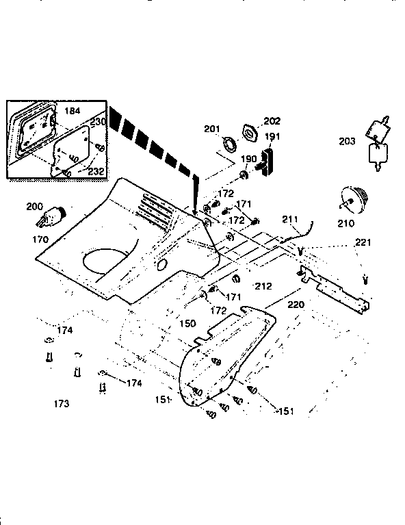 Belt Cover Assembly Diagram and Parts List for 536886770  Craftsman Snow Blower
