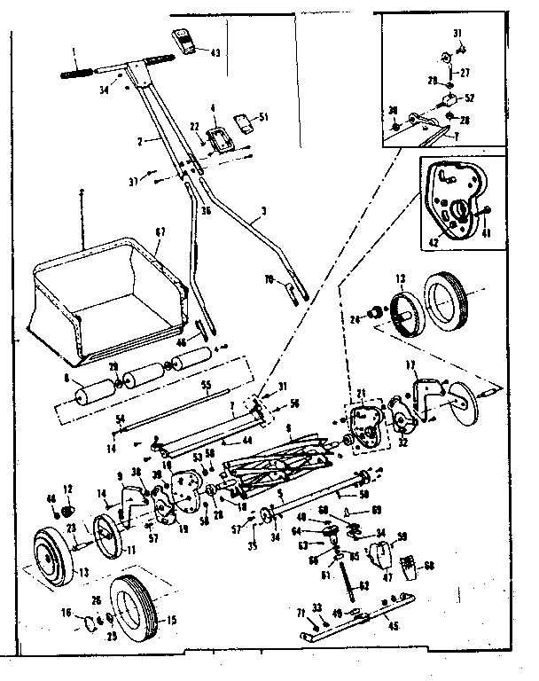 Replacement Parts Diagram and Parts List for 53681501  Craftsman Lawn Mower