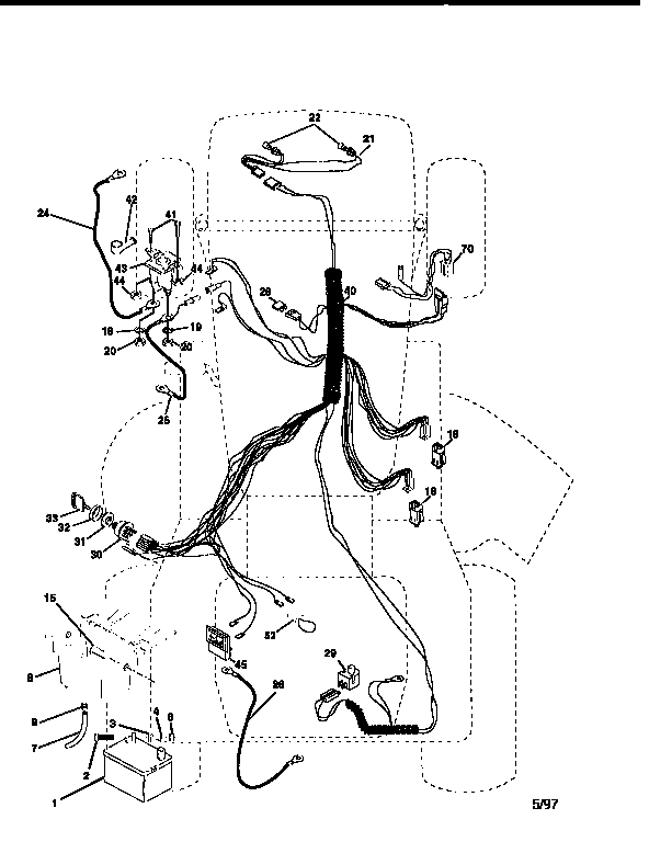 Electrical Diagram and Parts List for 917258502  Craftsman Lawn Tractor
