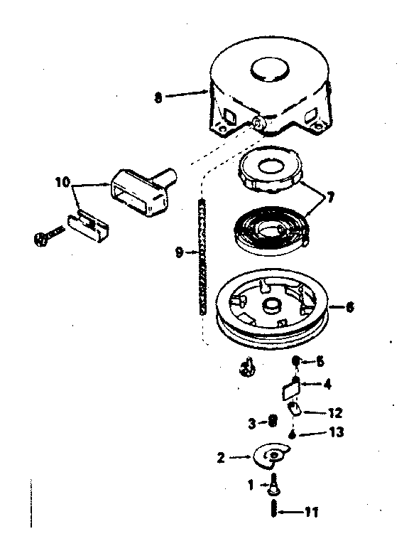 Rewind Starter No. 590473 Diagram and Parts List for 143764022  Craftsman Engine