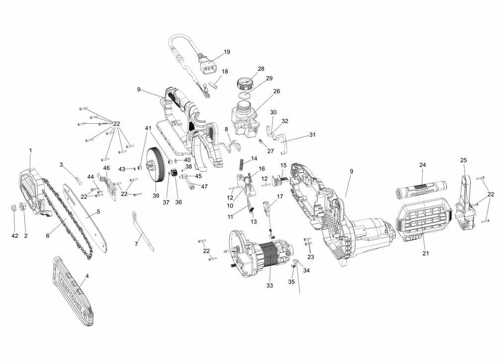 Diagram Diagram and Parts List for CMECSP610 Type 1 Craftsman Chainsaw