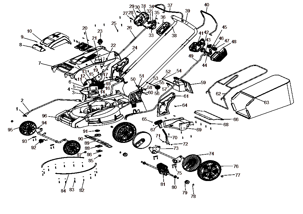 Diagram Diagram and Parts List for CMCMWSP220P2 Type 1 Craftsman Lawn Mower
