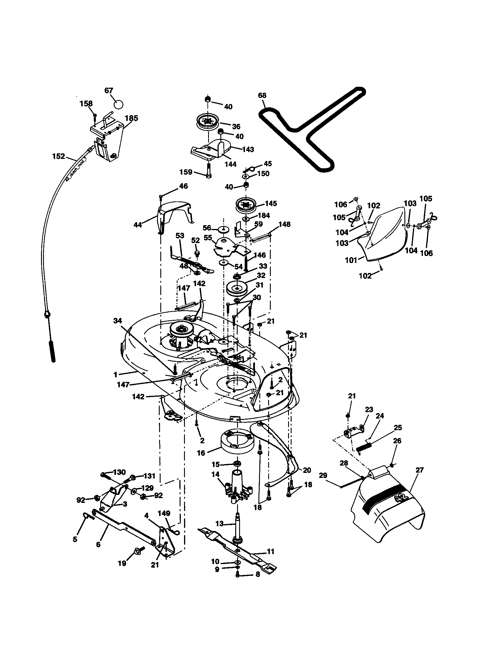 Mower Diagram and Parts List for 917277420  Craftsman Lawn Tractor