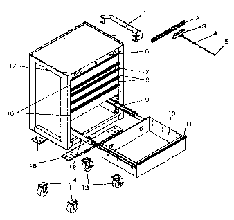 Chest Diagram and Parts List for 706619111  Craftsman Tool Stand & Cart