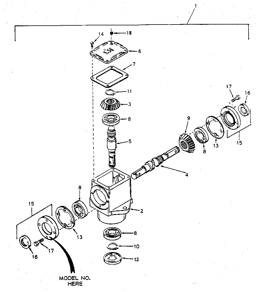 Gear Box Diagram and Parts List for 84224074  Craftsman Snow Blower
