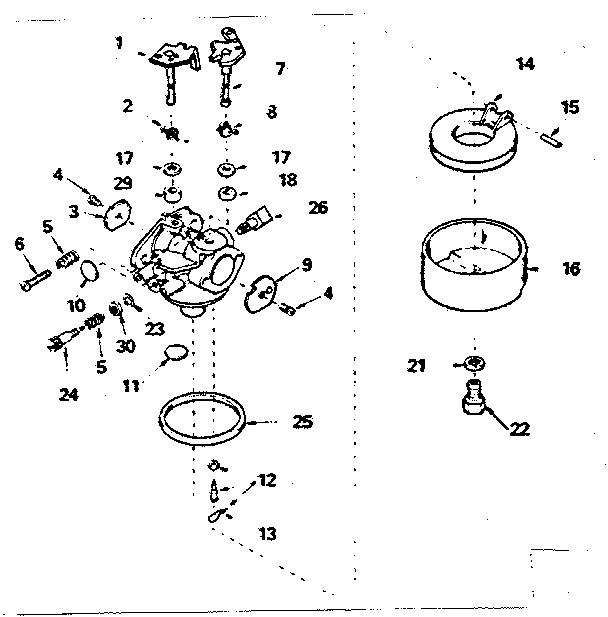 Carburetor No. 632183 Diagram and Parts List for 143366022  Craftsman Engine