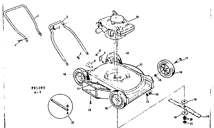 Replacement Parts Diagram and Parts List for 13191095  Craftsman Lawn Mower