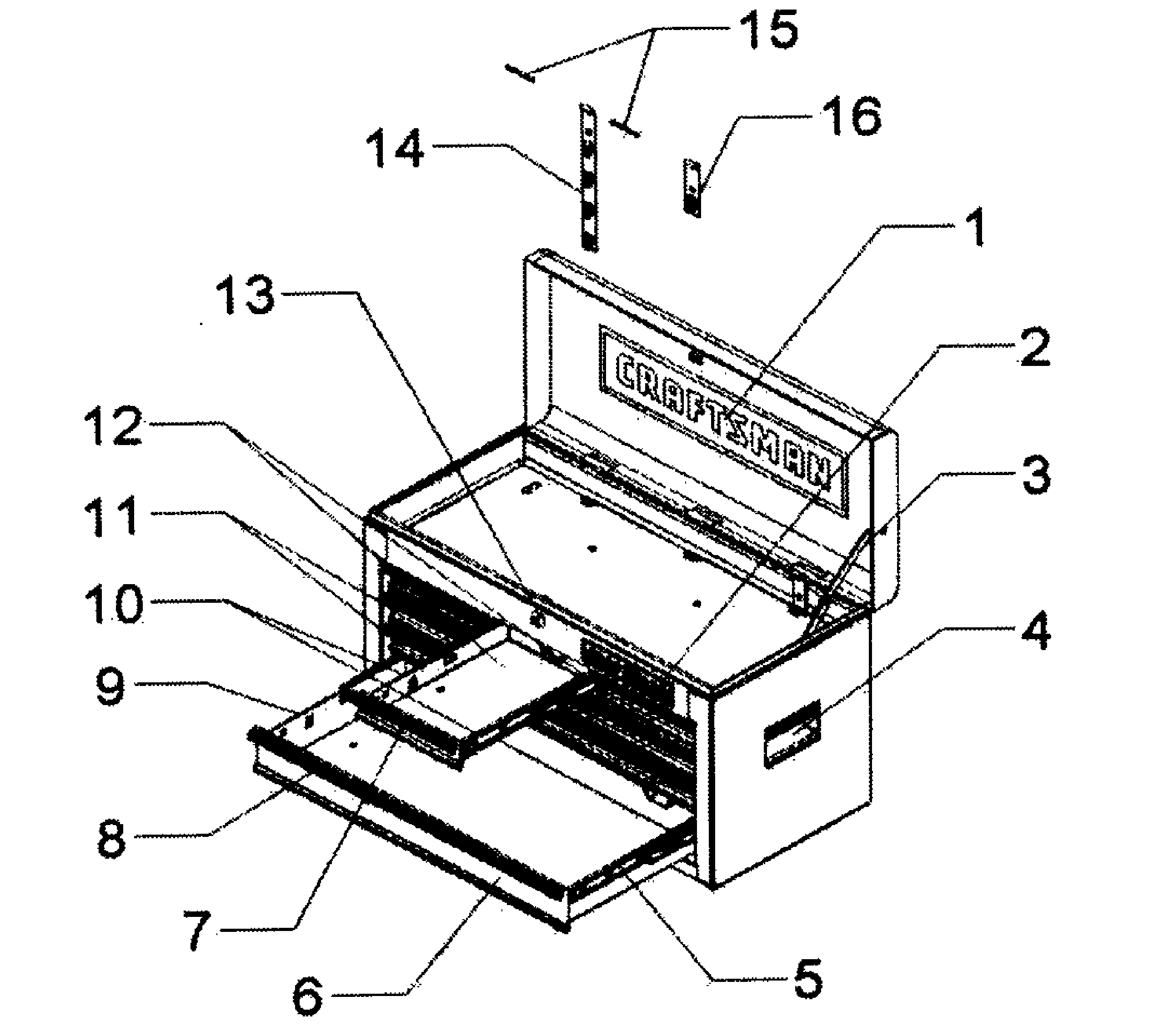 Tool Chest Diagram and Parts List for 706377110  Craftsman Tool Stand & Cart