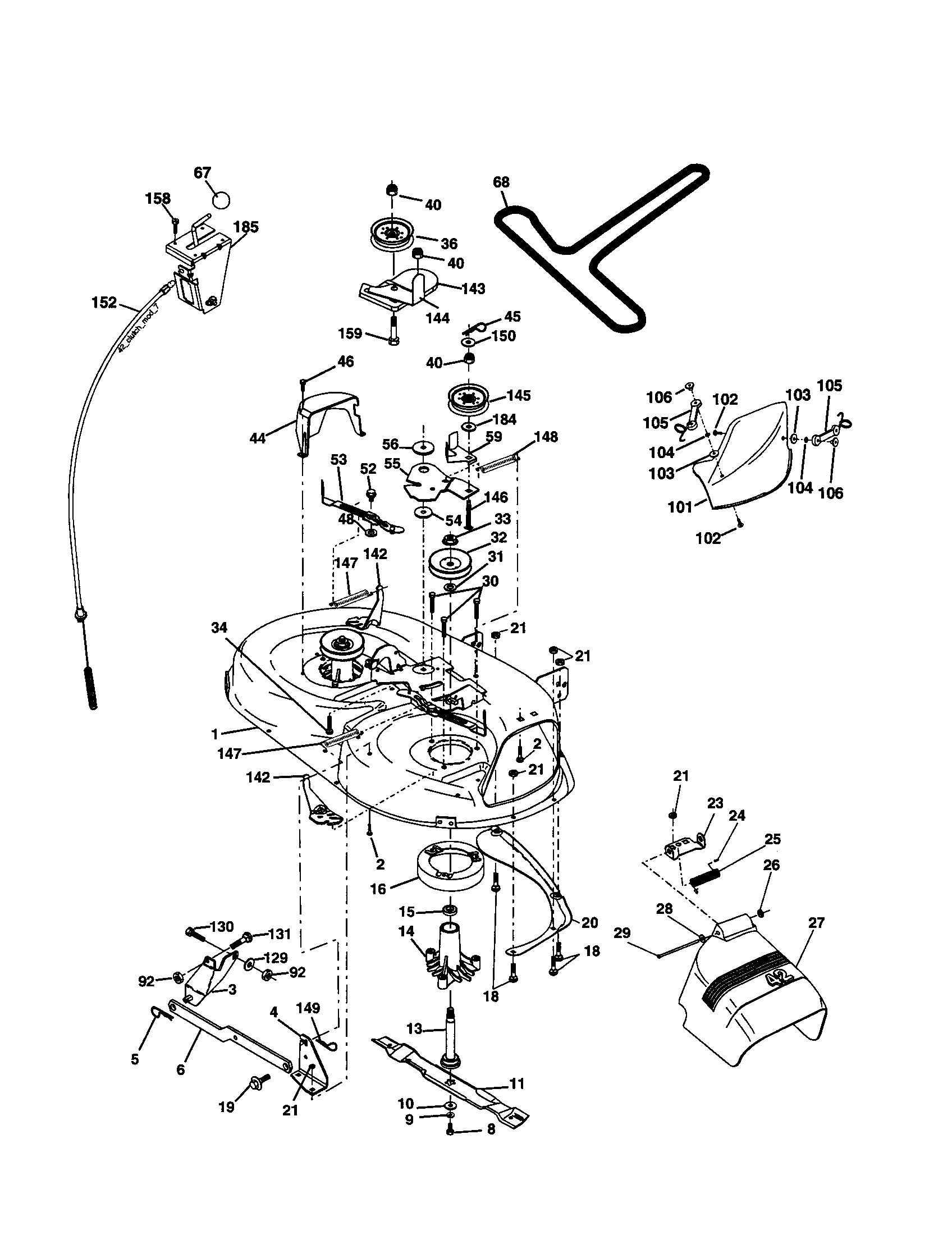 Mower Diagram and Parts List for 917277363  Craftsman Lawn Tractor
