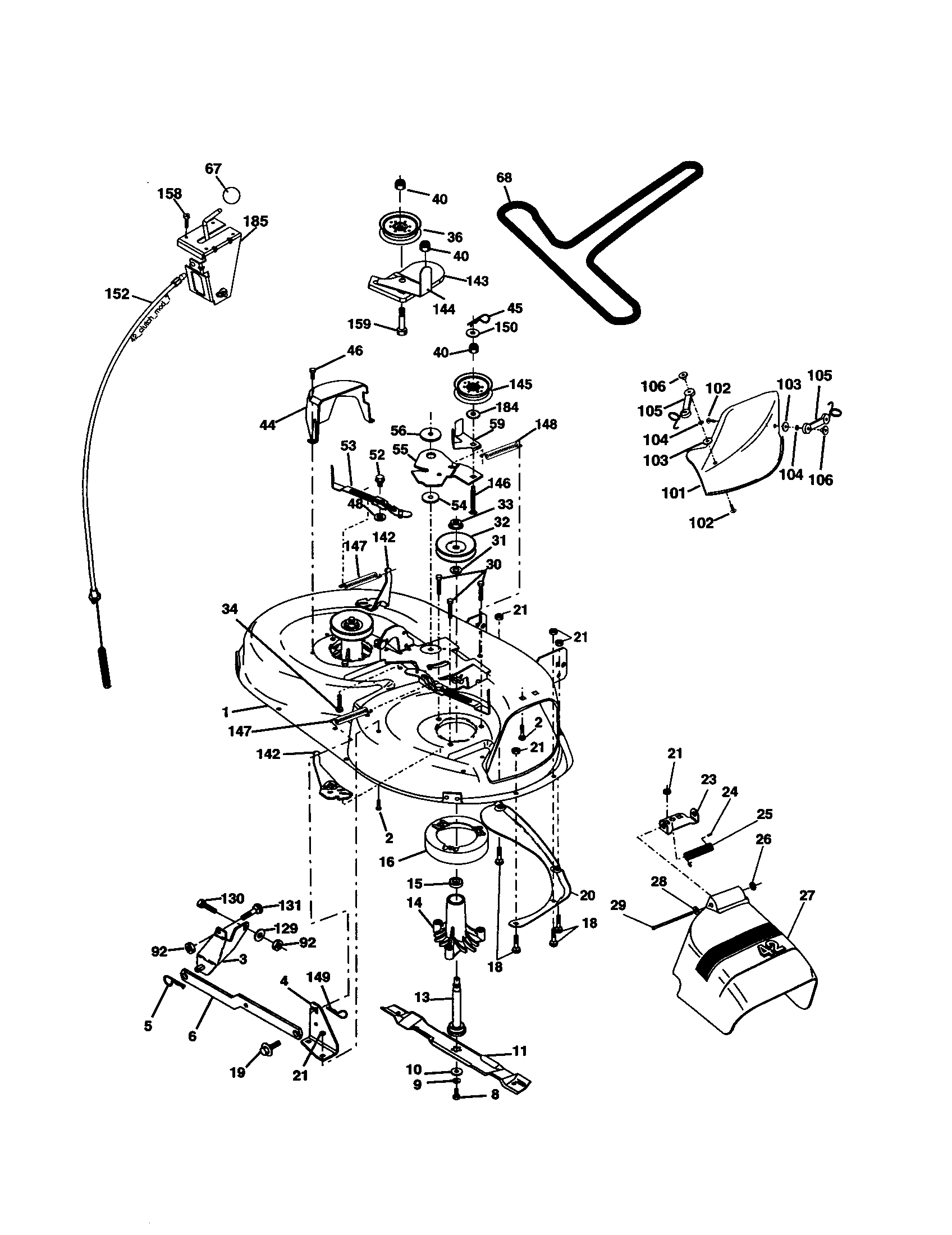 Mower Diagram and Parts List for 917277410  Craftsman Lawn Tractor