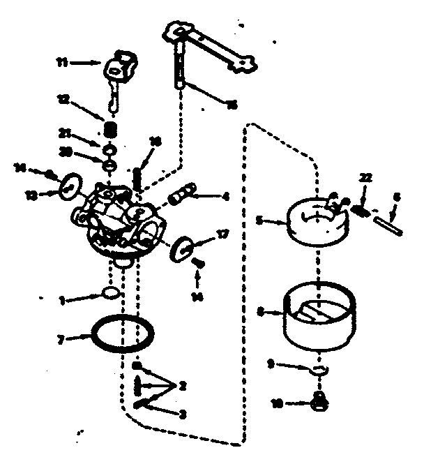 Carburetor Diagram and Parts List for 200681041  Craftsman Engine