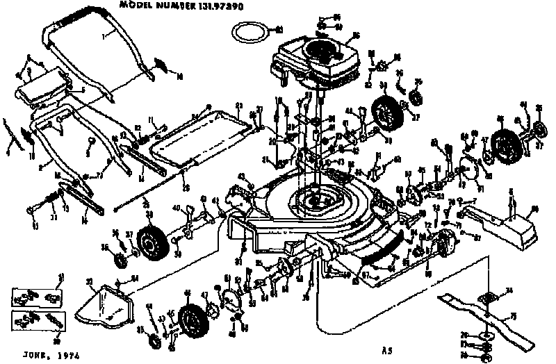 Mower Deck Diagram and Parts List for 13197390  Craftsman Lawn Mower