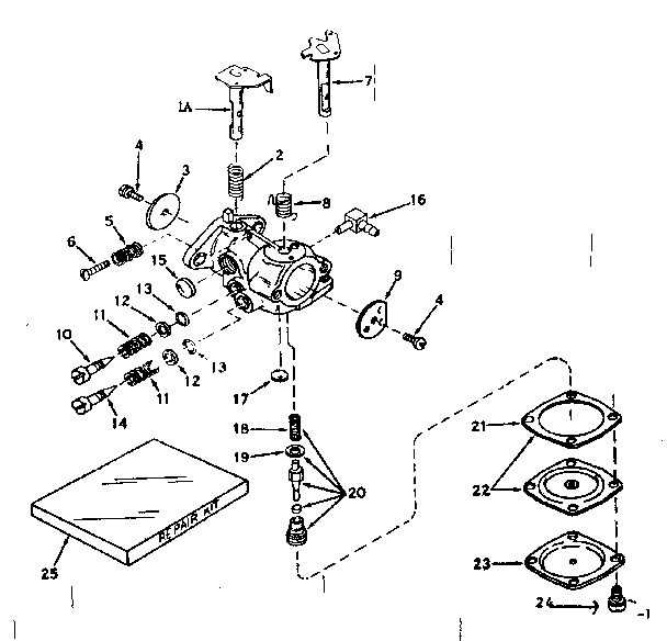 Carburetor No. 630986 Diagram and Parts List for 143174052  Craftsman Engine