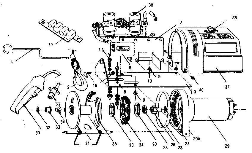 Winch Parts Diagram and Parts List for 61914  Craftsman Hoist & Winch