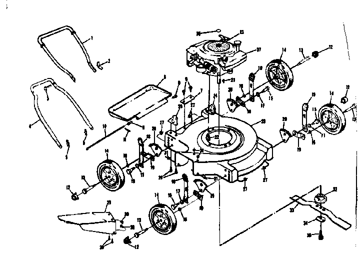 Replacement Parts Diagram and Parts List for 131910283  Craftsman Lawn Mower