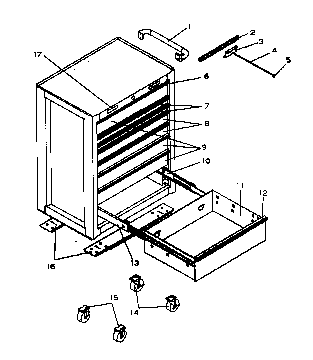 Cabinet Parts Diagram and Parts List for 706598944  Craftsman Tool Stand & Cart