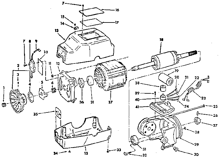 Motor 63787 Diagram and Parts List for 63787  Craftsman Power Motor