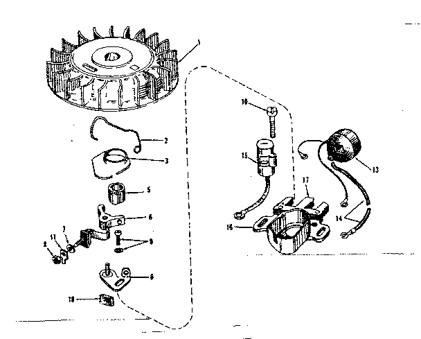 Magneto Diagram and Parts List for 143526021  Craftsman Engine