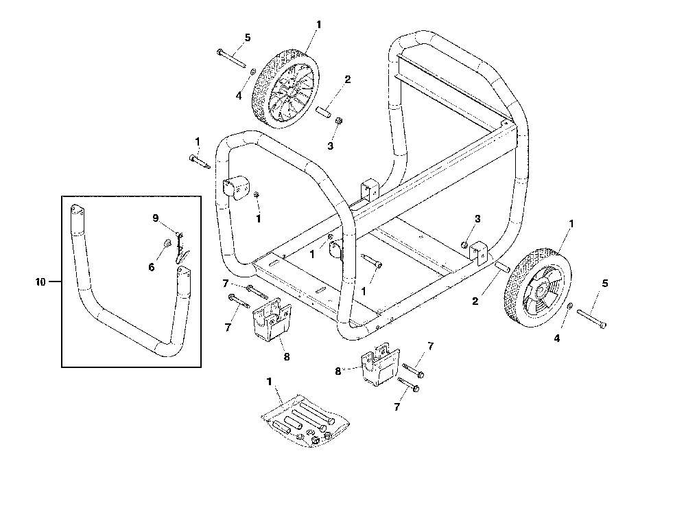 Wheel kit Diagram and Parts List for CMXGGAS030799  Craftsman Generator