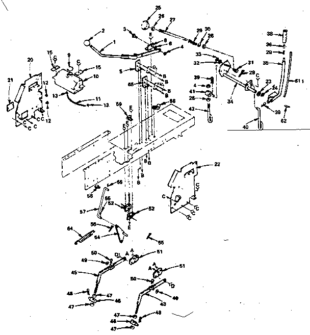 Lift Adjustment Diagram and Parts List for 917255725  Craftsman Lawn Tractor