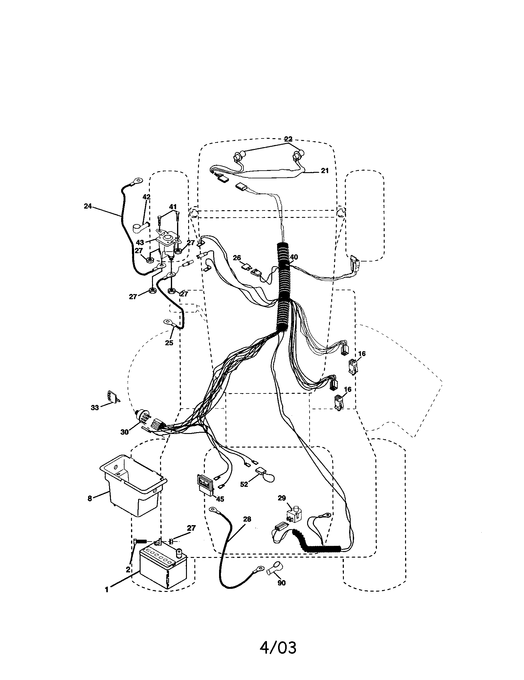 Electrical Diagram and Parts List for 917272761  Craftsman Lawn Tractor