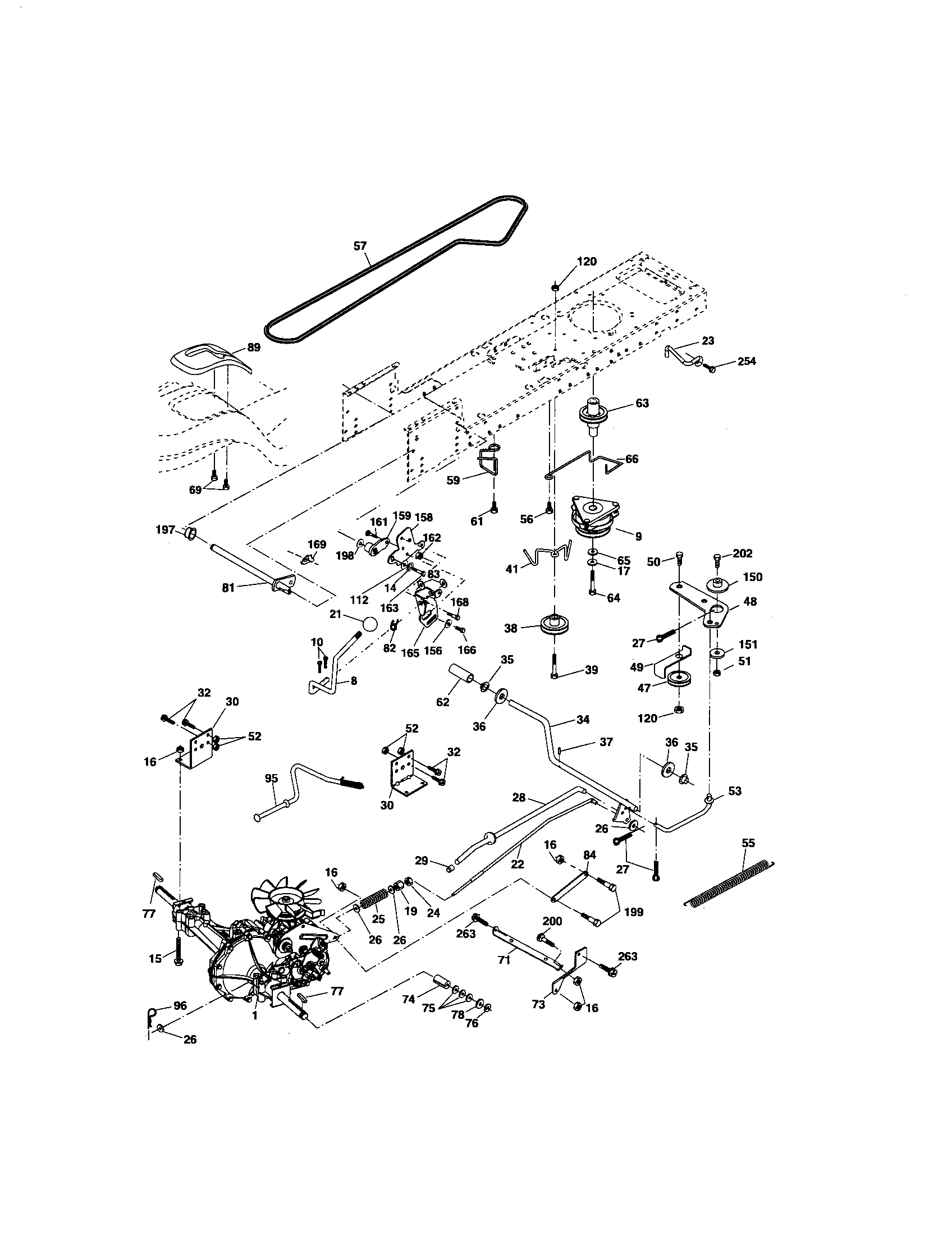 Ground Drive Diagram and Parts List for 917275901  Craftsman Lawn Tractor