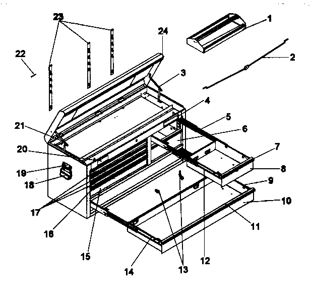 Tool Chest Diagram and Parts List for 706956720  Craftsman Tool Stand & Cart