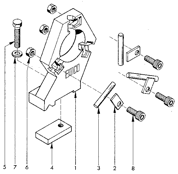 Fixed Steady Diagram and Parts List for 549289000  Craftsman Lathe