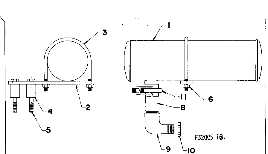 Muffler Assembly Diagram and Parts List for 58032005  Craftsman Engine