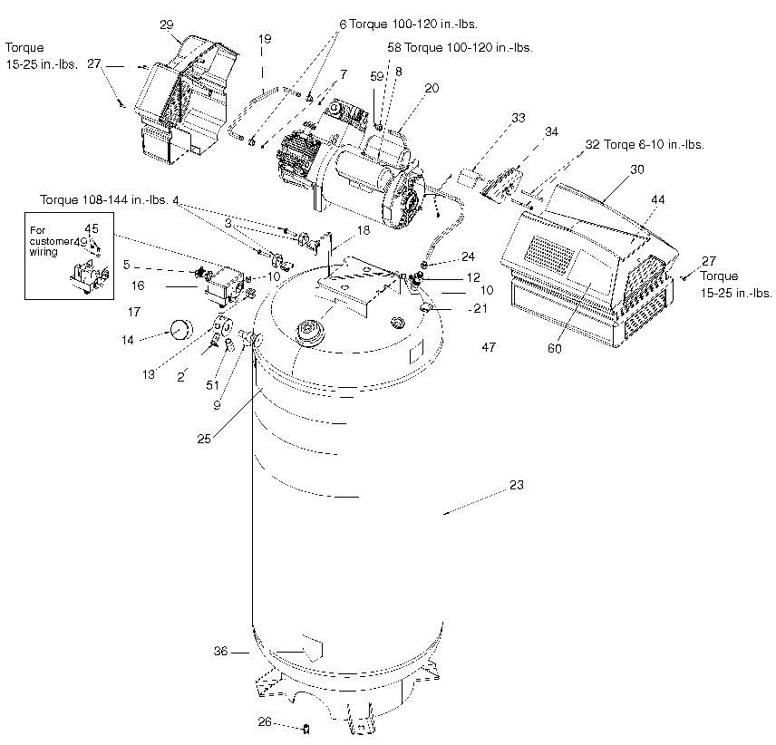 Default Diagram and Parts List for 919-72427 Type 0 Craftsman Compressor